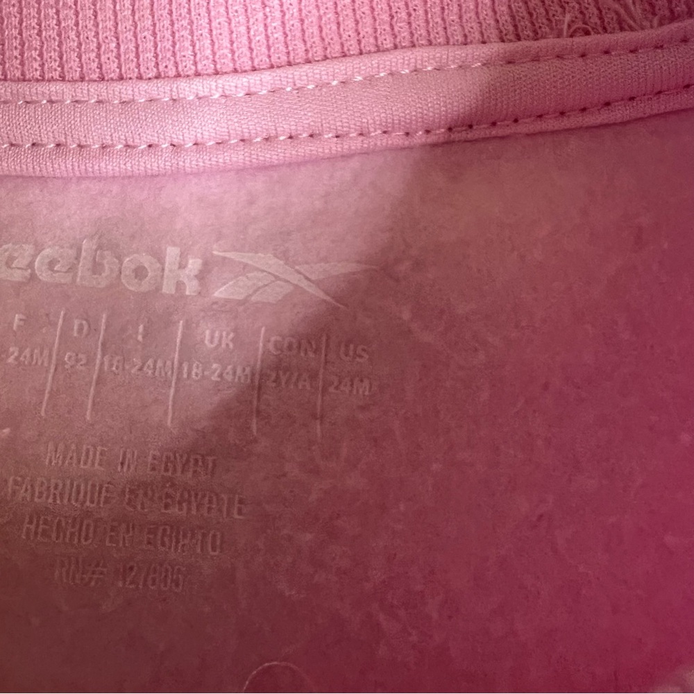 Reebok 2 Piece Performance Fleece Sweatshirt & Jogger Sweatpants Set in Pink - Picture 3 of 4